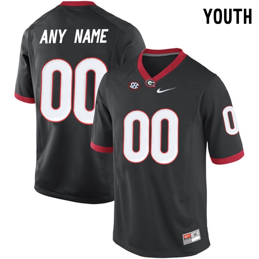 Georgia Bulldogs Youth NCAA Black Limited Customized College Football Jersey GGL1149RP